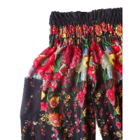 Kinderbroek S - maat 92 - Bloempje zwart