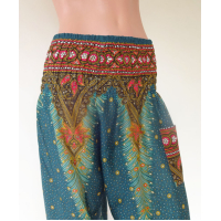 Harembroek Medium Pauw turquoise