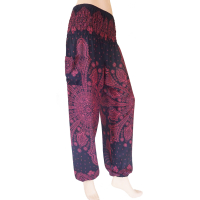 Yoga-Harembroek Small Lace rood/blauw
