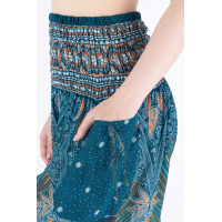 Yoga-Harembroek Small Veer groen/blauw