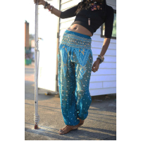 Harembroek Large Veer groen/blauw