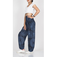 Harembroek Medium Mono Mandala blauw