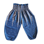 Kinder harembroek - maat 116 - Veer mono blauw