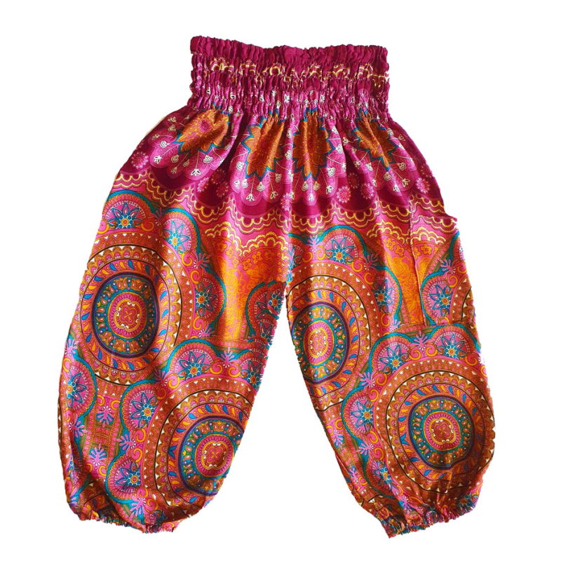 Kinder harembroek - maat 116 - Mandala roze