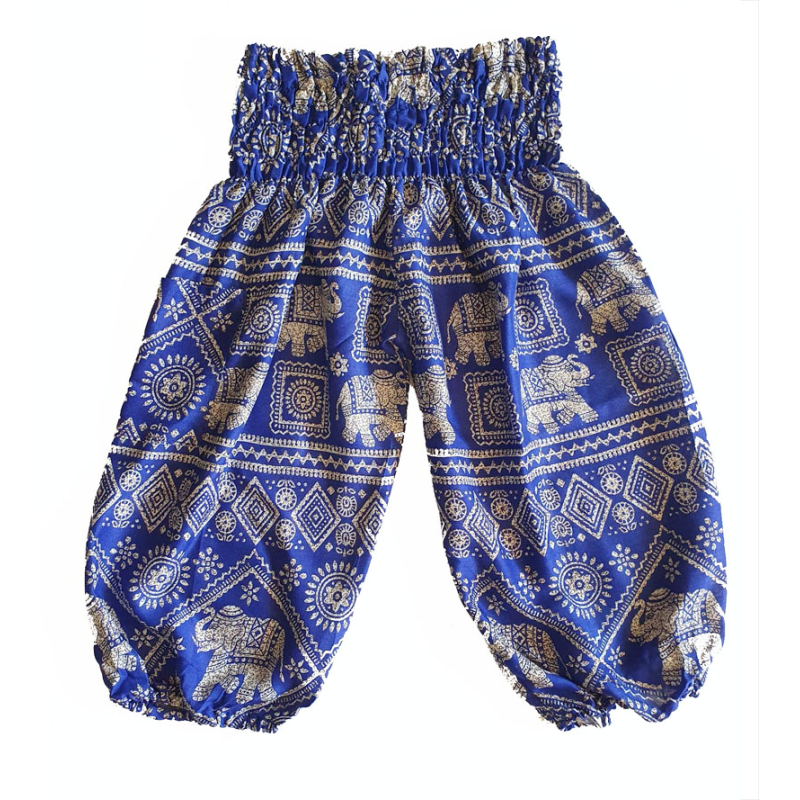 Kinder harembroek - maat 110 - Olifantje blauw
