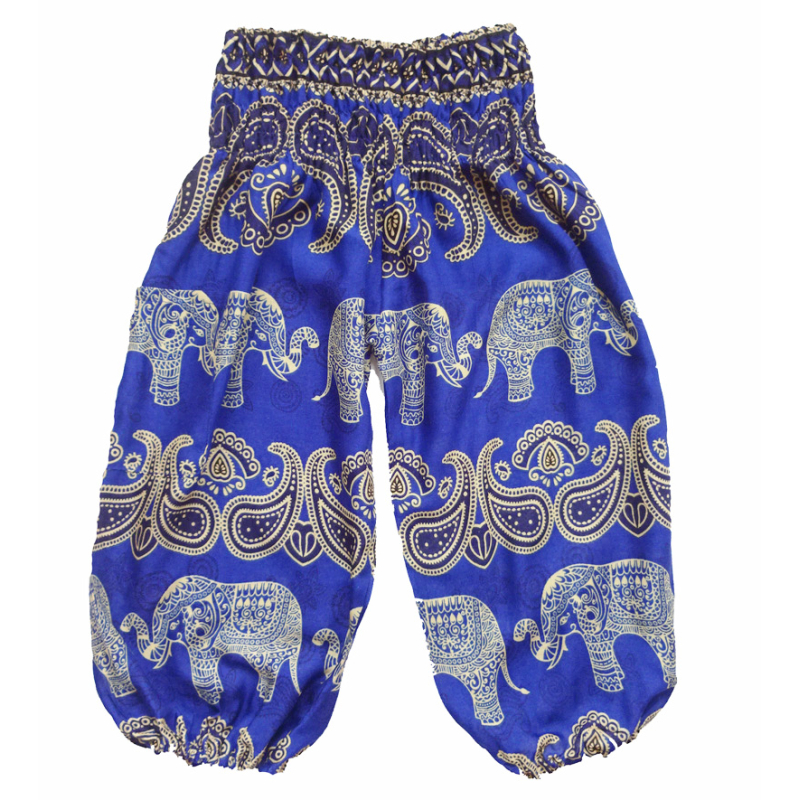 Kinder harembroek - maat 104  - Olifant blauw