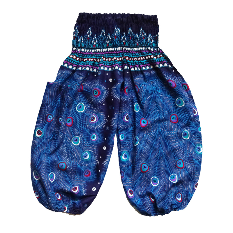 Kinder harembroek - maat 92 - Pauw blauw