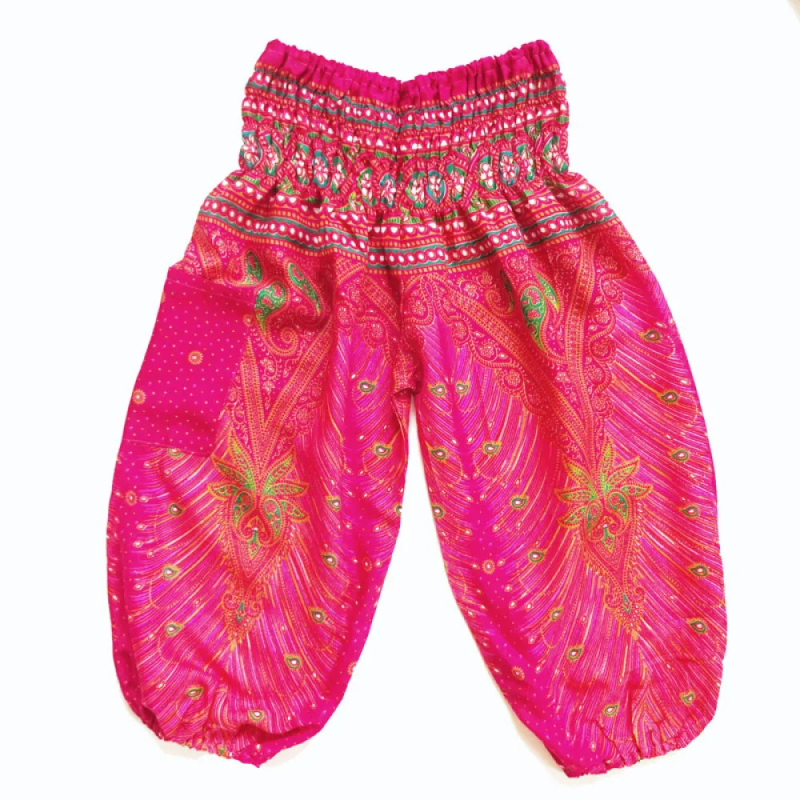 Kinder harembroek - maat 104 - Veer roze