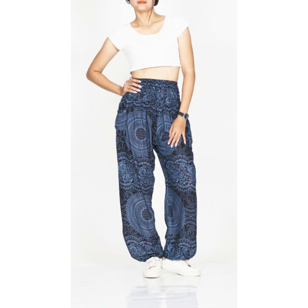Harembroek Medium Mono Mandala blauw