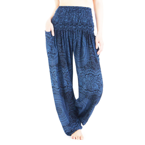 Harembroek - Small - Mandala Mono blauw - zwart