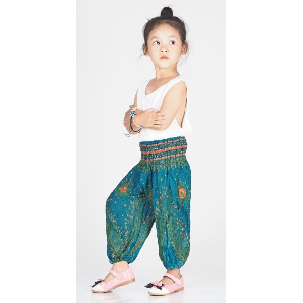 Kinderbroek S - maat 92 - Eye turquoise