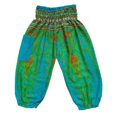 Kinderbroek XL kids Peacock turqupoise Kinderbroek XL kids Peacock turqupoise