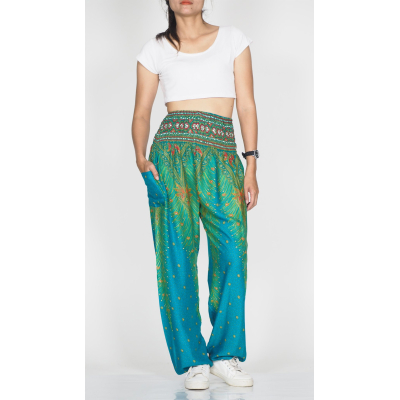 Yoga-Harembroek XL Peacock Turqoise Yoga-Harembroek XL Peacock Turqoise