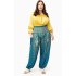 Harembroek XL Veer groen-blauw