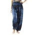 Yoga-Harembroek Small Lace zwart/blauw
